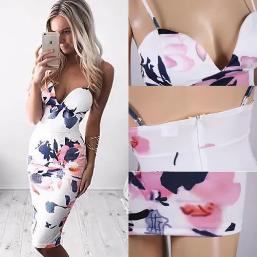 Nueva impresión de moda de fiesta sin mangas bolso cadera Sexy vestido caliente de la venta - 2