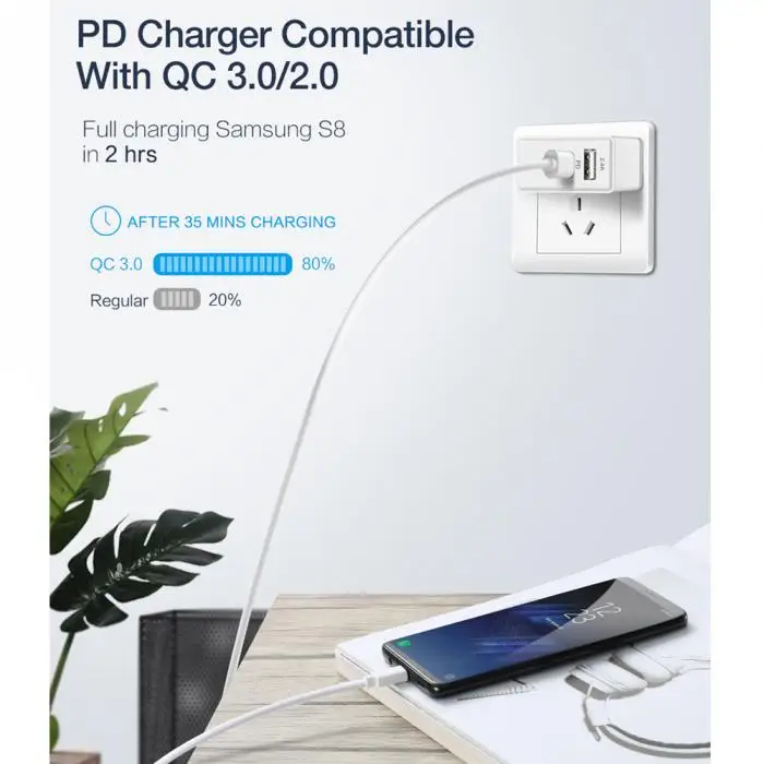 PD USB двойное зарядное устройство Быстрая зарядка 5V2. 4A 18W мульти-защита быстрое зарядное устройство NK-Shopping