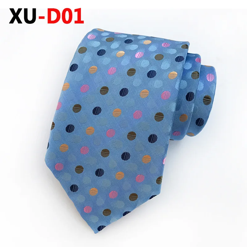 Шелковый 8 см разноцветный синий галстук в горошек Бизнес Модный Роскошный Галстук официальные аксессуары мужские галстуки