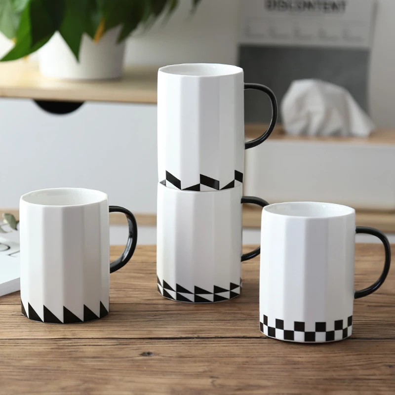 16OZ Large Ceramic Mug, Minimalist Style White Color Tea Cup (8)