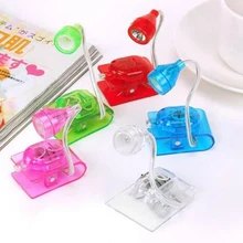 Мини портативный светодиодный светильник для чтения книг, лампа с зажимом для ноутбука, ПК, музыкальная подставка, светильник, гибкая лампа, случайный цвет