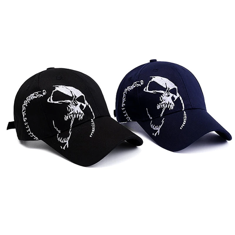 Unisex Skull Embroidery Baseball Cap Male Female Ghost Face Hip Hop Caps Women Men Fashion Casual Hipster Snapback Hat CP0107  (11)