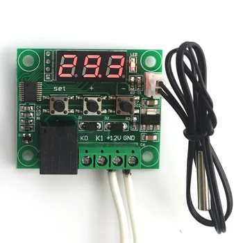 

W1209 Digital Display Heating and Cooling Thermostat DC 12V -45-100 Celsius Degree with Waterproof Sensor