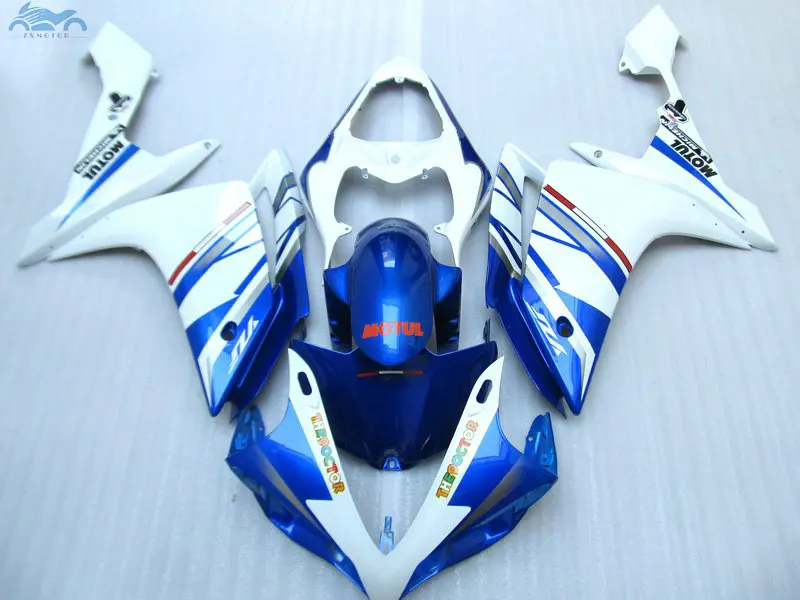 Обновите свой Комплект обтекателя впрыска, пригодный для YAMAHA 2007 2008 YZFR1 YZF R1 07 08 сине-белые комплекты обтекателей мотоциклов YB19