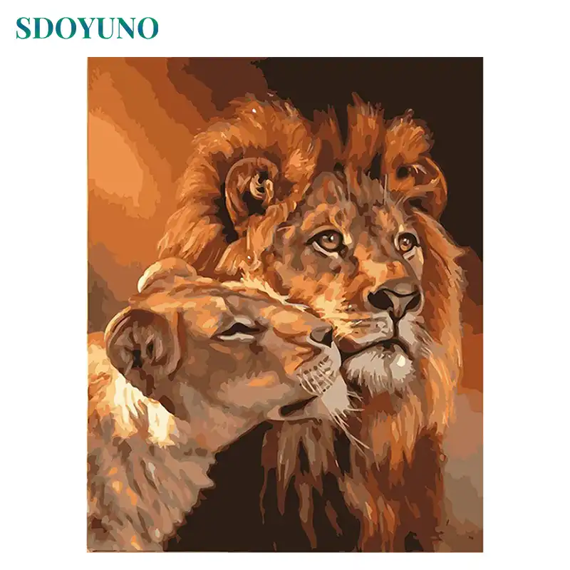 TYUAC Pintura por n/úmeros Kit Pez Loto DIY Pintura al /óleo para ni/ños Adultos Principiante de Pinturas acr/ílicas y Pinceles decoraci/ón del hogar 40*50cm Sin Marco