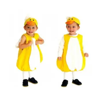 

Children cute yellow duck Cosplay Halloween costumes animals children's pajamas stage dress for Purim and Carnival