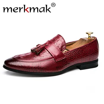 

Merkmak 2018 Men Casual Leather Shoes Brand Moccasin Oxfords Driving Shoes Men Loafers Moccasins Dress Shoes For Men New
