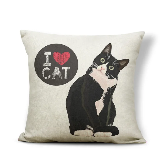 Lovely Bull Terrier Beagle Cushion Covers Boston Terrier Boxer Dog Pillow Cases Bulldog Cat Chihuahua Doberman Home Decor 11