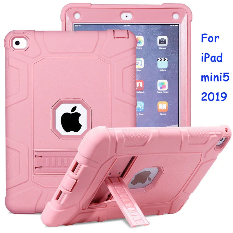 

For iPad Mini 5 2019 Case Shockproof Silicone Heavy Duty With Stand Full Body Protective Shell for New iPad mini 5 mini 4 Cover