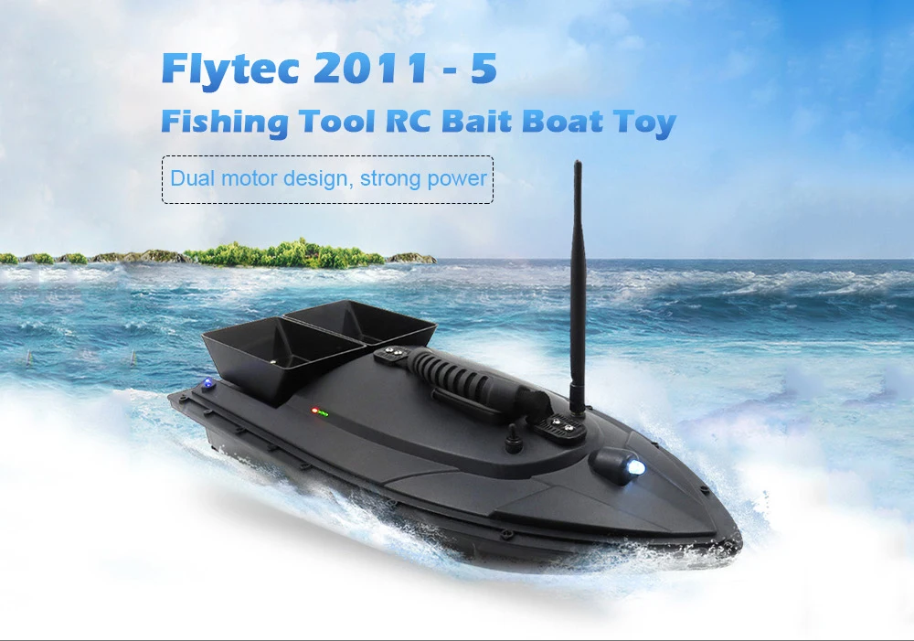 Hot Flytec 2011-5 Fish Finder Fish Boat 1.5kg Loading 500m RCl Fishing Bait Boat 2011-15A RC Ship Speedboat RC Toys