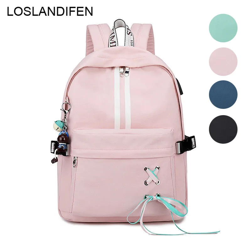 School Backpack for Teenage Girl Women Backpacks Nylon Waterproof Casual Laptop Bagpack Female