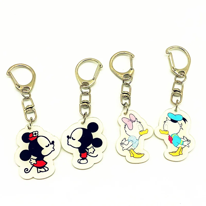 

1Pcs Cute Mickey Minnie Daisy Cartoon Charms Keychain Pendants Women Key Chain Keyrings Kids Bag Pendants Children Party Gift