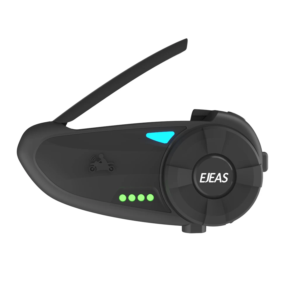 Ejeas Quick20 Bluetooth 4,2 Мотоцикл гарнитура Raid пара 1,2 км с FM радио проигрывателя батарея индикатор для 2 всадников