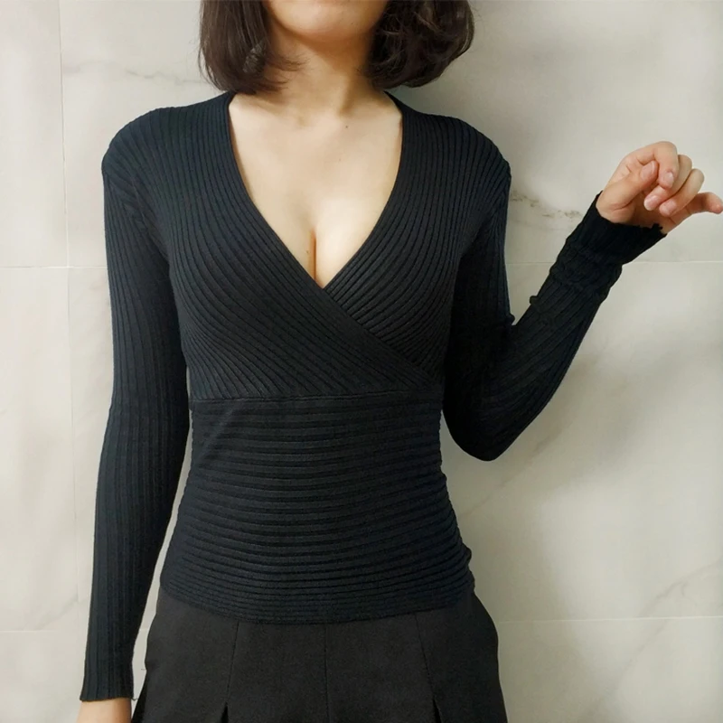 Womens Sweater 2018 Autumn Winter High Elasticity Fashion Sexy V-Neck Sweaters Women Pullover Long Sleeve Soft Woman Sweater Top Womens Sweater 2018 Autumn Winter High Elasticity Fashion Sexy V-Neck Sweaters Women Pullover Long Sleeve Soft Woman Sweater Top