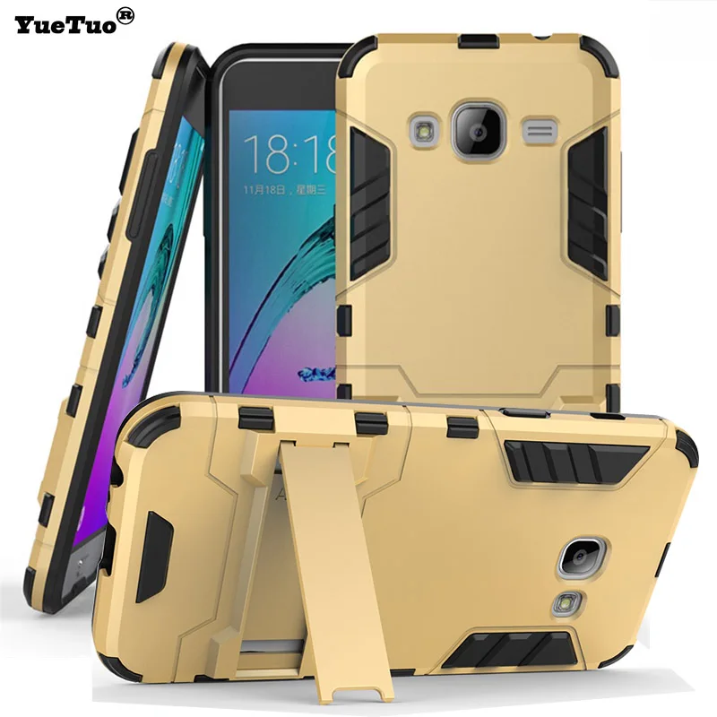 YueTuo luxury original armor case for samsung galaxy j3 j5 j7 j 5 2015 j300 j500 j700 plastic hybrid shockproof phone back cover |