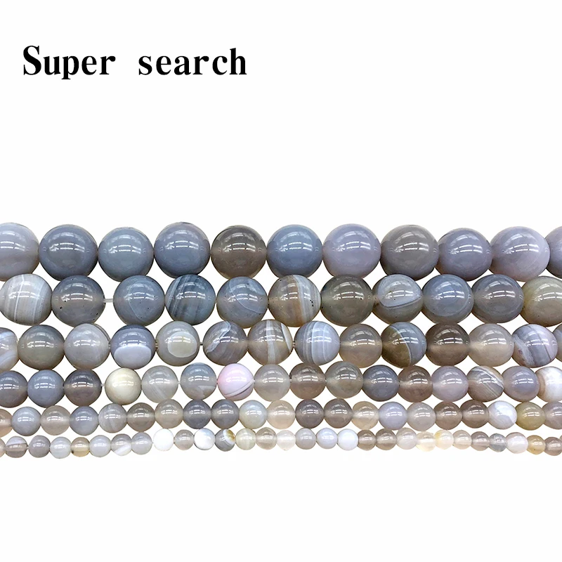 

Natural Stone Beads Gray Stripe agat Onyx Round Loose Beads 4 6 8 10 12 14mm Fit Diy Space Beads Jewelry Making