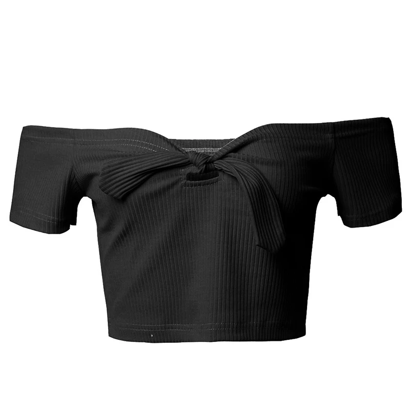 2019 Fashion Sexy Women Short Sleeve T-shirt Ladies Off Shoulder Casual White Red Black Short Shirt Tops Women Summer Crops Tops