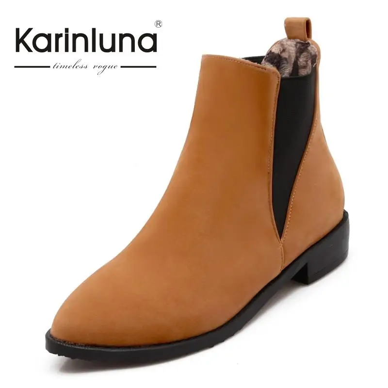 

Plus Size 34-47 British Style Retro Low Square Heels Ankle Boots Roman Colledge Wind Platform Pointed Toe Short Shoes For Women