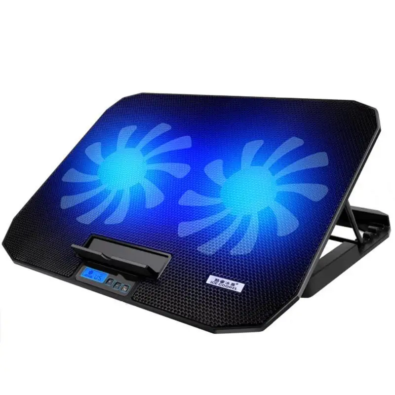 Охладитель для ноутбука ICE COOREL N106 2 usb порта 2 охлаждающий вентилятор Скорость регулируемый держатель для ноутбука ПК подставка для ноутбуков 12-15,6 дюймов - Цвет: Черный
