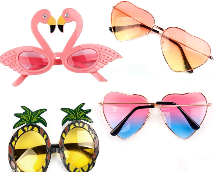 FENGRISE-Beach-Party-Novelty-Flamingo-Party-Decorations-Wedding-Decor-Pineapple-Sunglasses-Hawaiian-Funny-Glasses-Event-Supplies