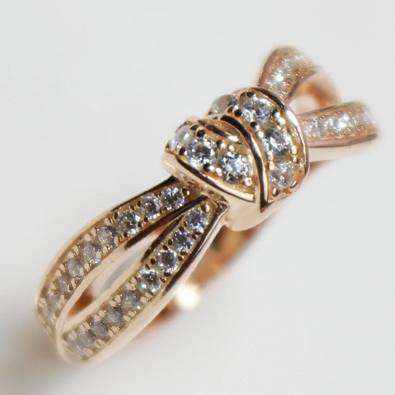 Rose Gold Color Модное женское кольцо на палец с кристаллом, роскошное серебряное розовое золото, ювелирные изделия, винтажные Свадебные Кольца для женщин - Цвет основного камня: Rose Gold Color