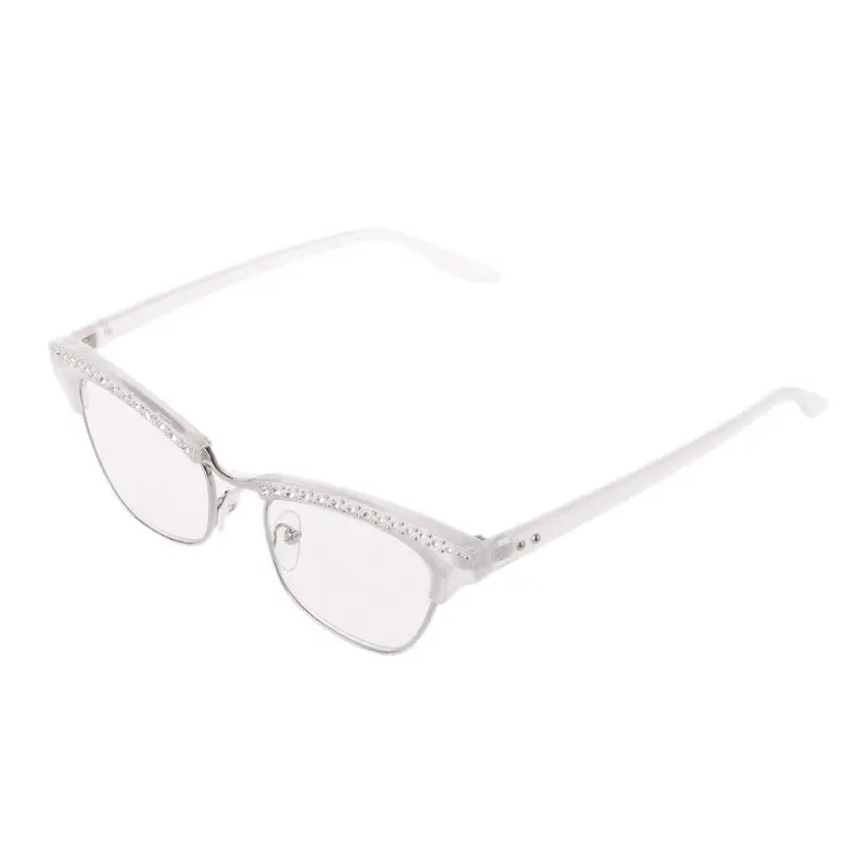 Модные женские очки для чтения «кошачий глаз» украшение со стразами-кристаллами дальнозоркости очки+ от 1,0 до+ 3,5 - Цвет оправы: Белый