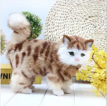 

WYZHY Simulation cat animal leather hair crafts soft decorations home decoration 25CMx10CMx20CM