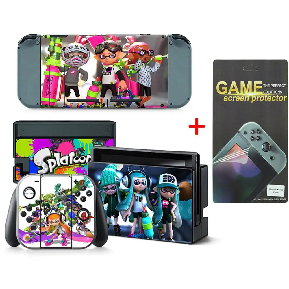 Коричневый ARRKEO Splatoon 2 Защитная пленка для экрана Виниловая Наклейка Обложка Наклейка для Kind переключатель NS консоль для контроллера Joy-Con - Цвет: Коричневый