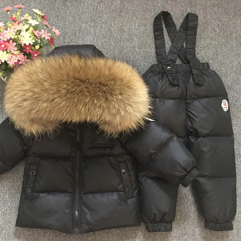 Детская одежда для русской зимы на-30 градусов комплекты одежды для девочек на год, парки для мальчиков, куртки, пальто зимняя одежда на пуху