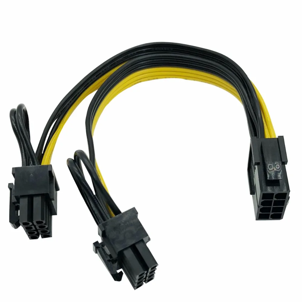 Pci اكسبريس بطاقة الرسومات cpu molex موصل pc امدادات الطاقة كابل 8pin إلى 2 pci-e 8 (6 + 2) دبوس الداخلي كابل الطاقة الخائن