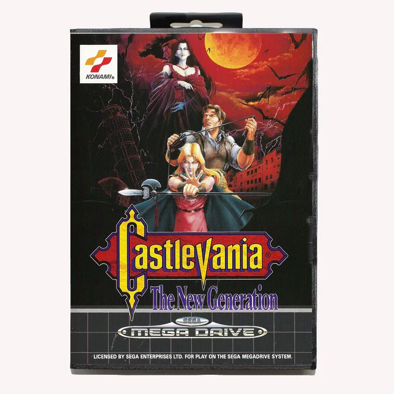 16 битная игровая карта Castlevania нового поколения для Genesis MD с коробкой Sega Mega Drive