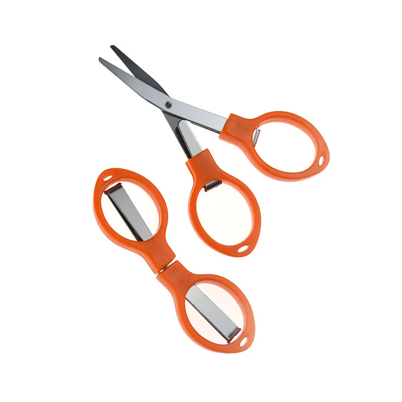 

Colorful Handle Folding Safety Scissors Portable Keychain Travel Ultimate Survival Technologies Emergency Cutting Tool SC013