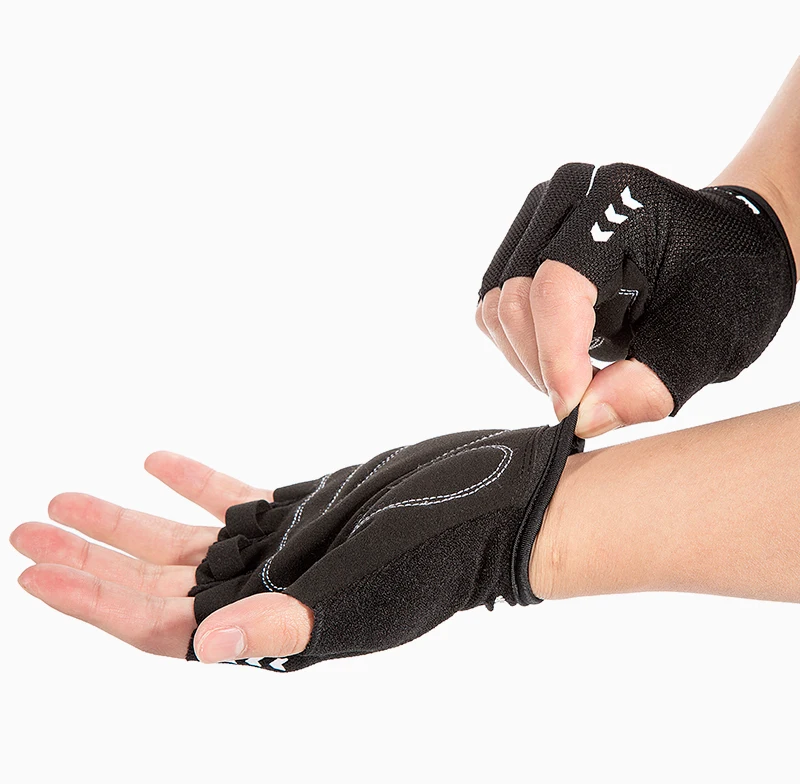 Черные мужские и женские перчатки с половинными пальцами дышащие спортивные перчатки противоскользящие велосипедные перчатки одежда для