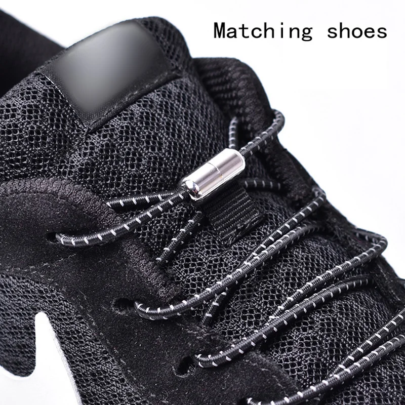 1 set New lazy Do not tie shoelaces fast and easy elastic sneaker men Women shoes laces metal shoelace buckle Lace buckle anchor