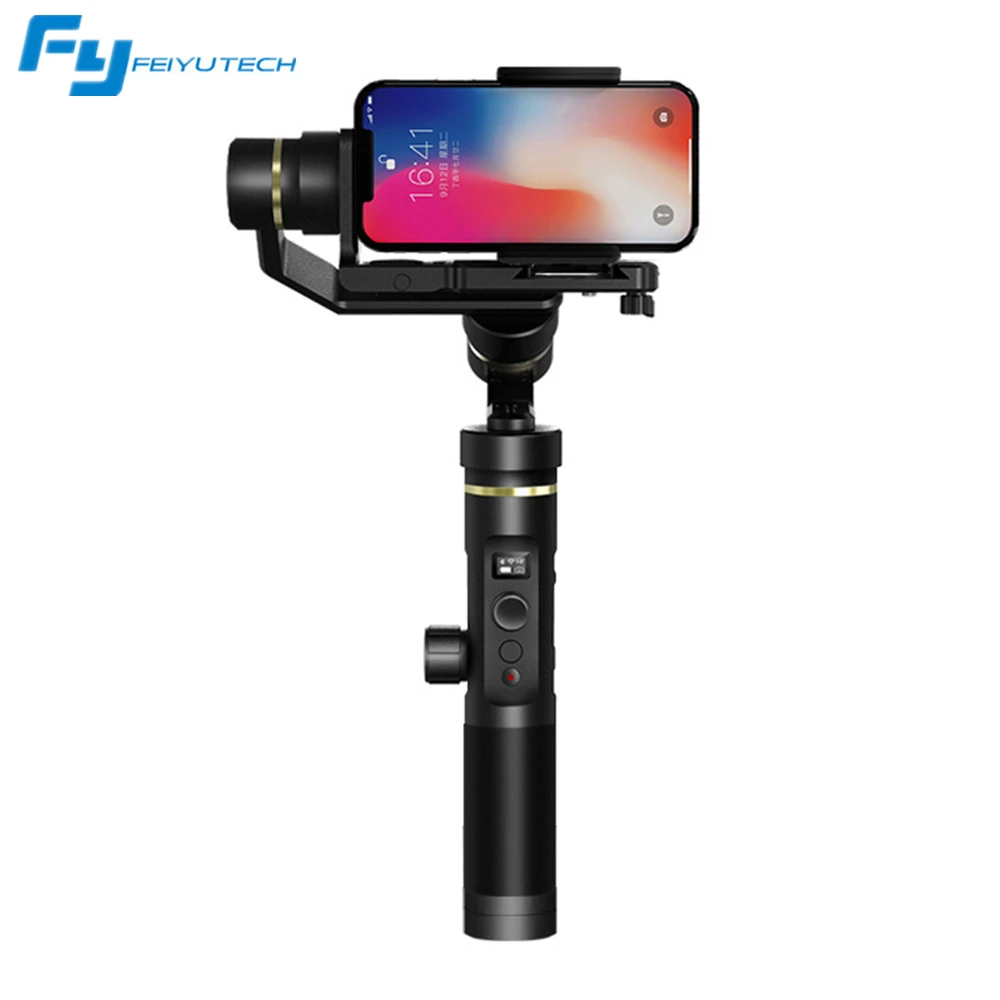 Feiyu G6 плюс стабилизатор стабилизация изображения ручной панорамирования/наклона для Canon sony подходит небольшой одноножный iphone X 8 фотоаппаратов моментальной печати 7 s bluetooth-гарнитура для смартфона GoPro Камера