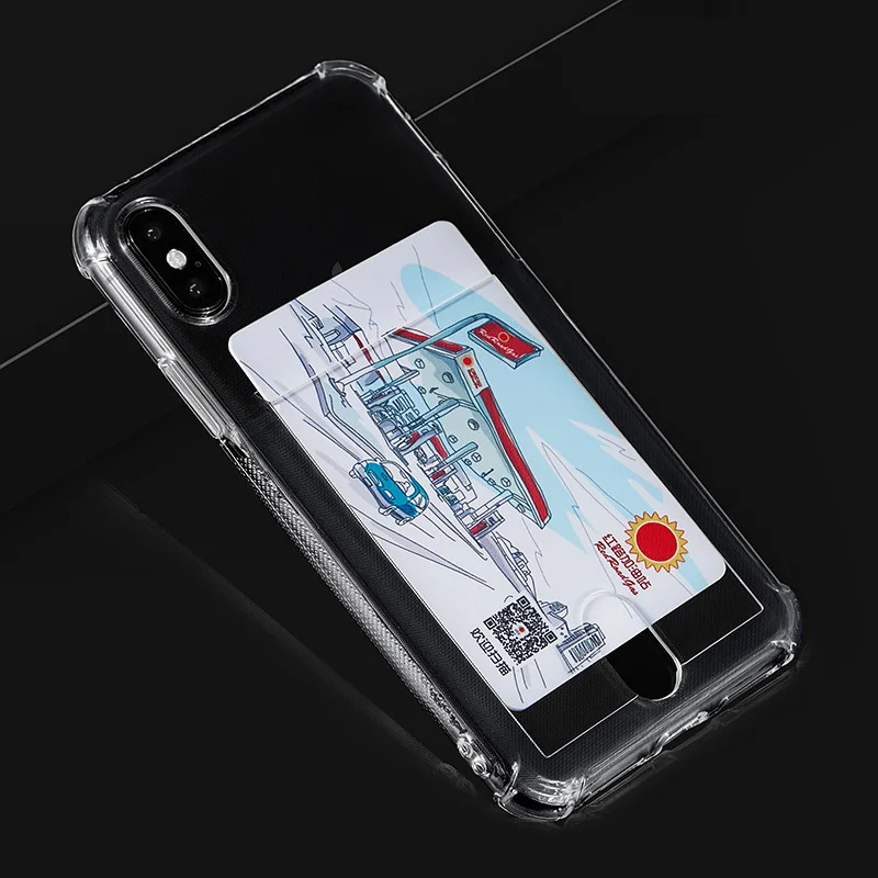 Kerzill держатель для карт Прозрачный чехол телефона iPhone 8 7 6 6s Plus Блестящий ТПУ