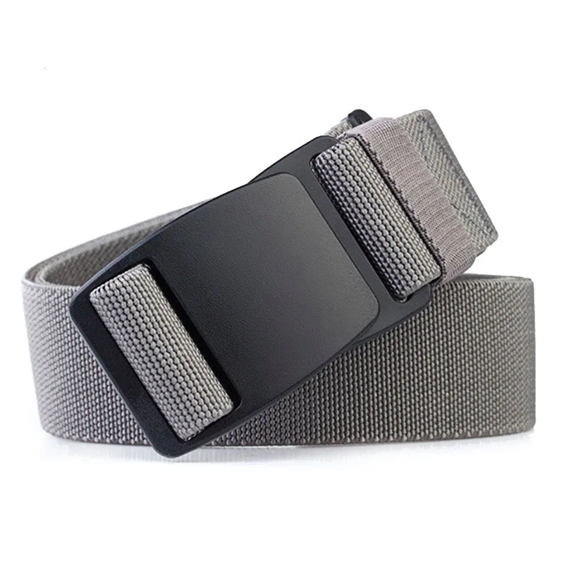 Womens Mens Elastic Braided Woven Belts Leather Canvas Stretch Belt Comfortable Double Loop Buckle Adjustable Waist Belts for Pants Trouser Jeans