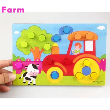 

1 Set Wooden Tangram Jigsaw Board Educational Early Learning Cartoon Wood Puzzles Games Kids Toys for Children Gift Dropshipping