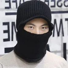 Лидер продаж 2 в 1 Мужская зимняя шапочка-шарф теплый вязаный череп шапка шарф для улицы катание на лыжах Вождение 19ING