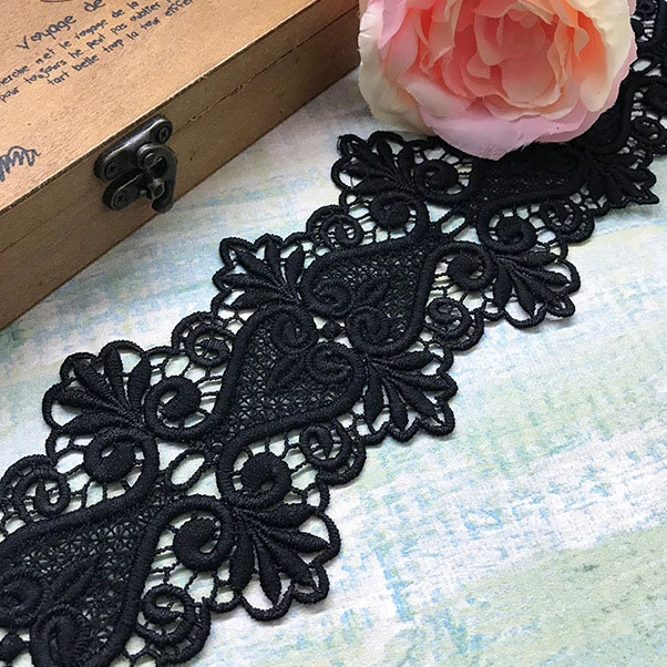 

15Yards Delicate Black White Embroidered Lace Trimming Ribbon Handmade DIY Wedding Dress Sewing Craft Accessories Lace Applique