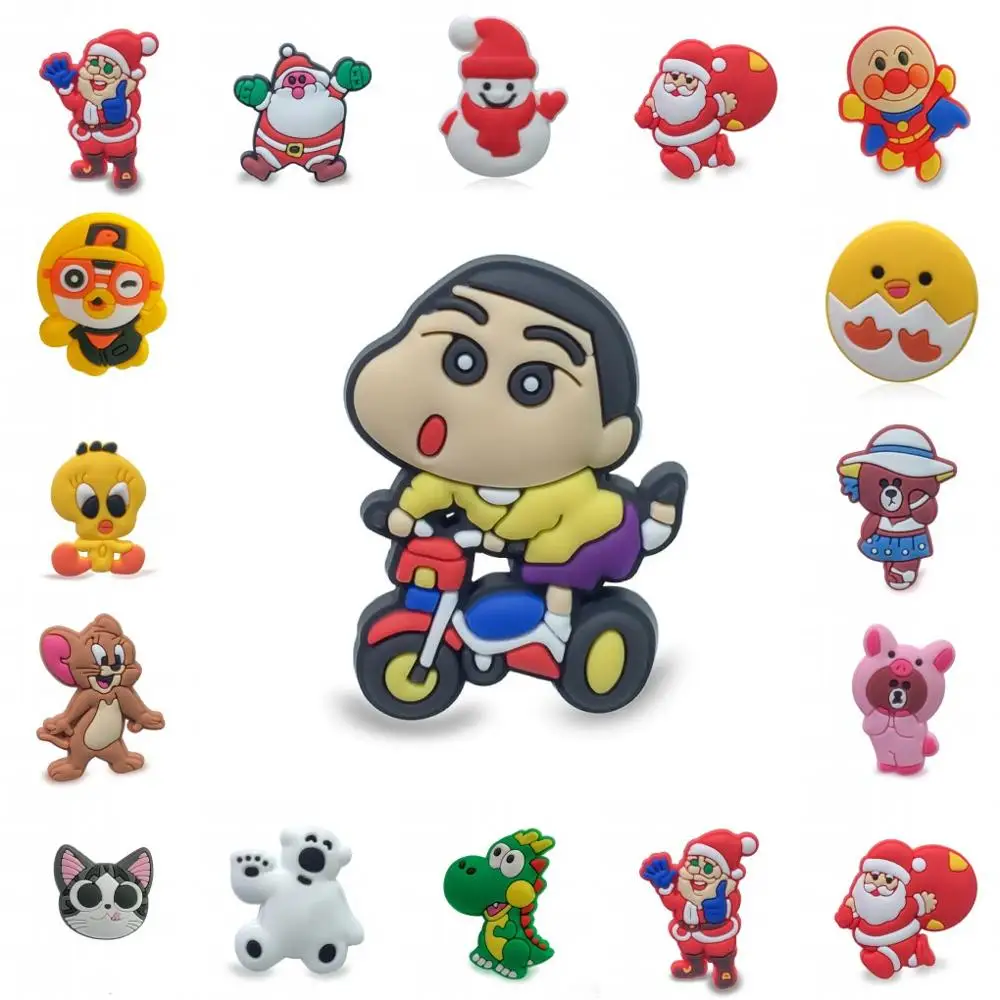 

100pcs Hot Cartoon Figures PVC shoe charms shoe accessories DIY shoe decoration for croc jibz kids favor kawaii cute X-mas gift