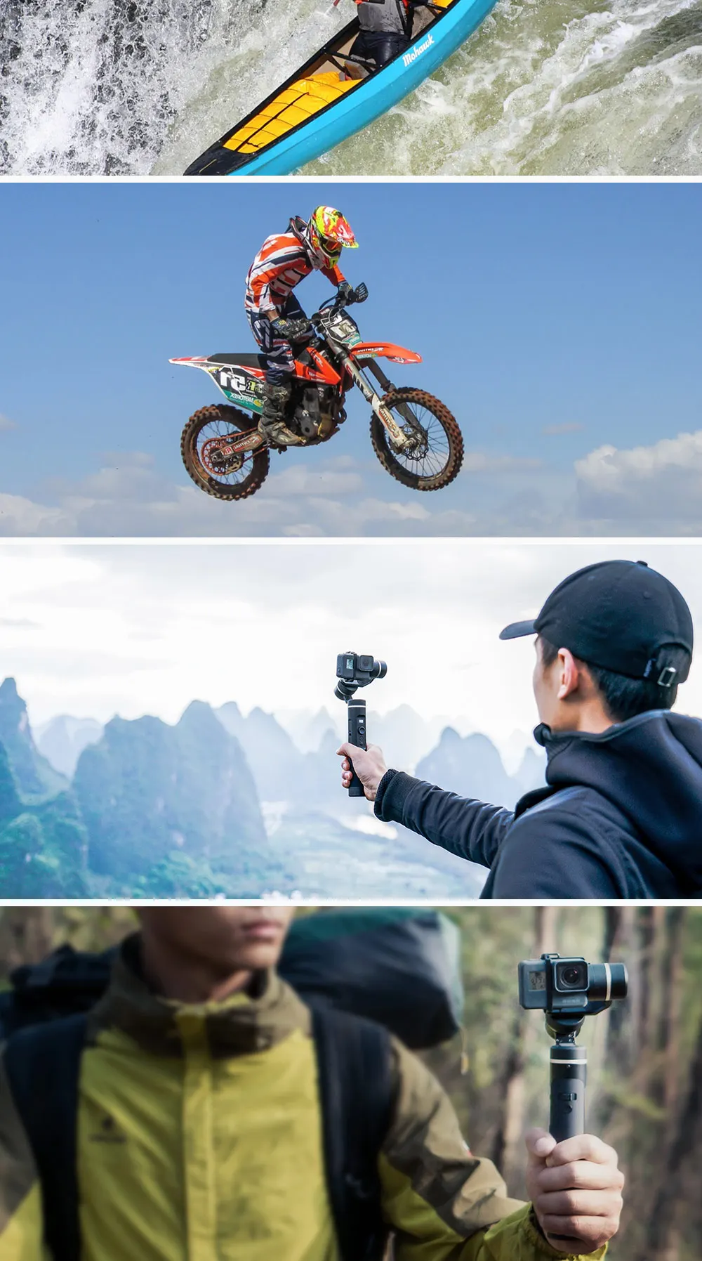 Perfect FeiyuTech G6 3-Axis Stabilized Handheld Gimbal Feiyu Action Camera for GoPro Hero7 Black Silver White Hero6 Hero5 Sony RXO Yi 4K 10