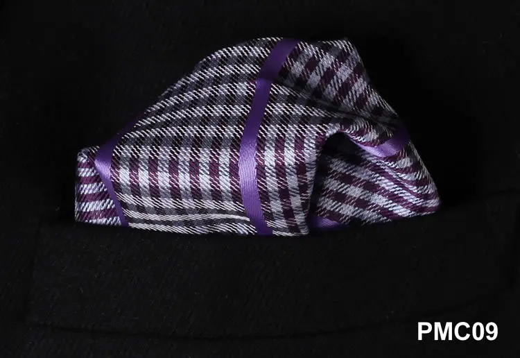 PMC Check Dot Floral Men Silk Pocket Square Hanky Wedding Handkerchief