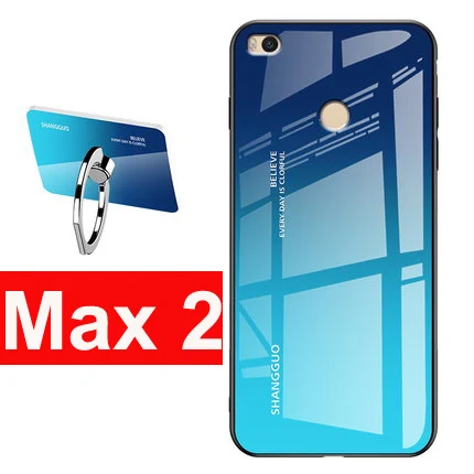 Чехол для xiaomi mi Max 2 Max 3 чехол для телефона с градиентом, чехол из закаленного стекла для xiaomi mi Max2 Max3 - Цвет: Max 2