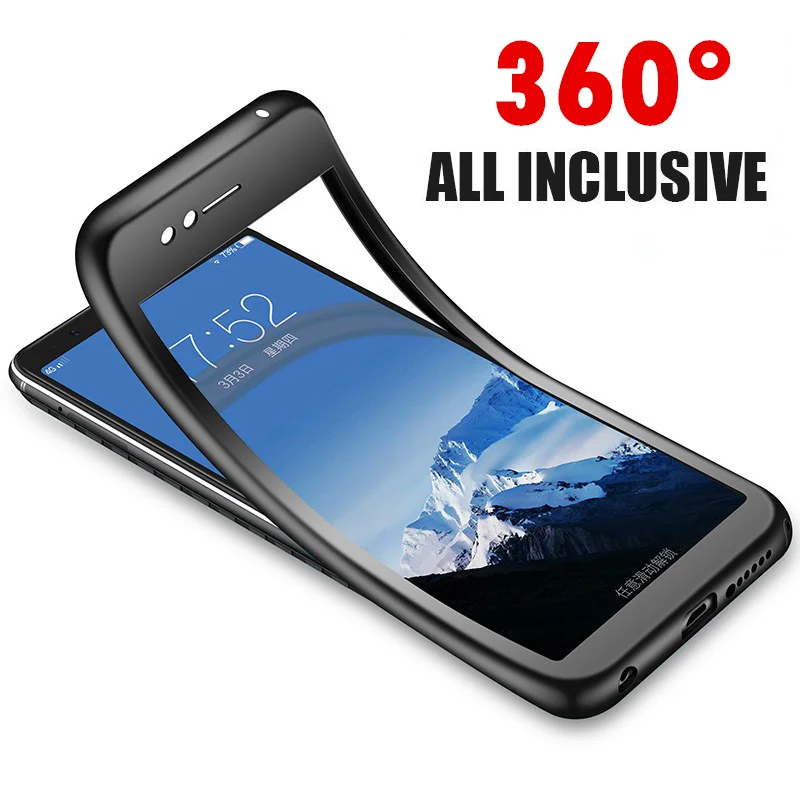 

360 Full Body Silicone Case for Xiaomi Redmi Note 6 Pro 6A 5 Plus 5A 4 4X S2 Soft Cover for Xiaomi Pocophone F1 Mi 8 SE A1 5X A2