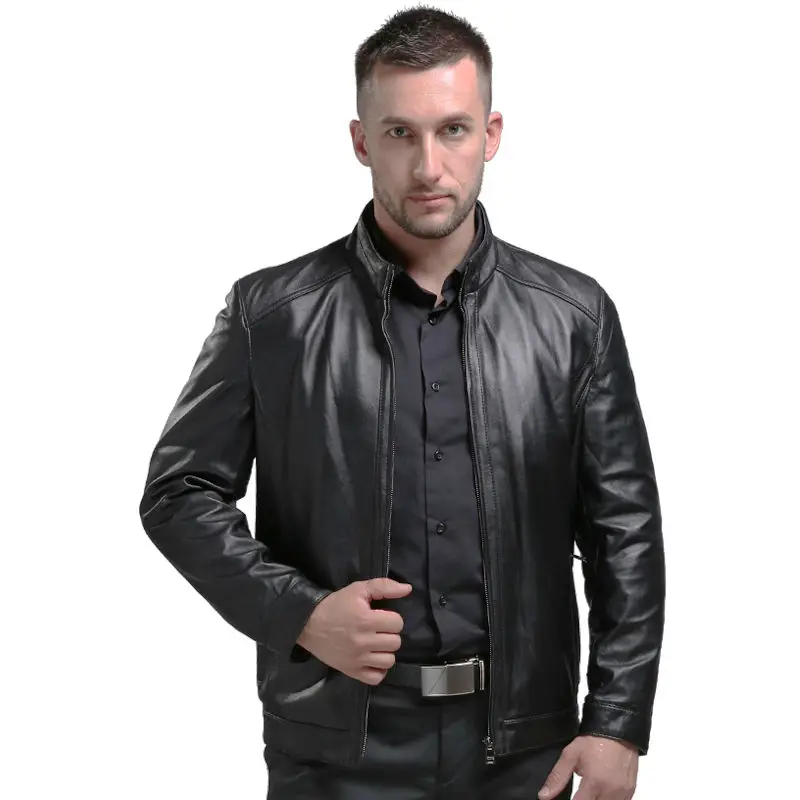 

Argy Spring Men's Genuine Leather Jackets Brand Real Sheepskin Jaqueta De Couro Black Male Genuine Leather Jacket For Men 1606