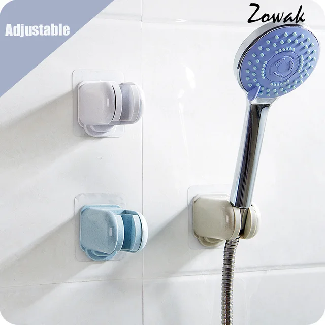 Adjustable Handheld Shower Head Holder Bracket Plastic Bathroom Adhesive Shower Head Adapter