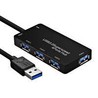 Мини-usb-концентратор 3,0 многопортовый usb-адаптер 3,0 5 Гбит Super Скорость 4 Порты и разъёмы Ультратонкий USB 3,0 концентратор компьютерные Periphearls для портативных ПК - изображение