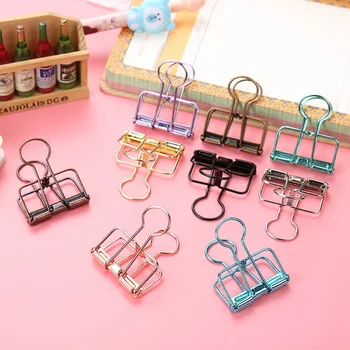 

1Pc 3 Size Rose Gold Hollowed Out Design Binder Clip For Office School Paper Organizer Stationery Supply Decorative Metal Clips