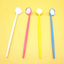 100Pcs/Set Dental Disposable Mouth Exam Mirrors Plastic Instrument Mirror